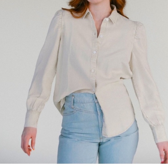 Rails XS womens bone color button up top - Picture 1 of 9